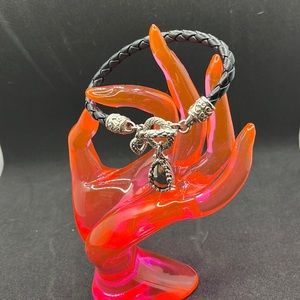 leather braided bracelet with charms